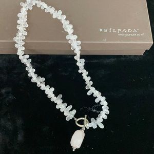 Silpada Pink Quartz Necklace with Drop